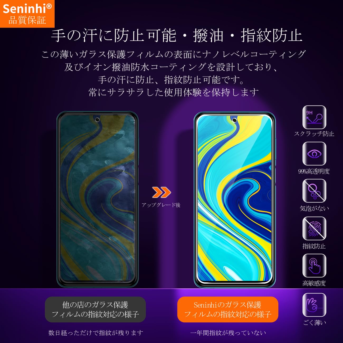 Amazon.co.jp: 対応 Redmi Note 9S / Note9Pro ガラスフィルム +